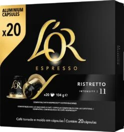 L'OR Espresso Ristretto Koffiecups - Intensiteit 11/12 - 10 X 20 Capsules -Koffie Promotie Winkel 1128x1200