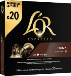 L'OR Espresso Forza Koffiecups - Intensiteit 9/12 - 10 X 20 Capsules -Koffie Promotie Winkel 1129x1200 2