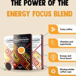 Cupplement Energy/Focus Blend Dark Roast Espresso - 10 Nespresso Koffiecups - Koffie Met Vitamines, Extra Cafeïne En Superfoods - Duurzame Biologische Afbreekbare Koffie Capsules -Koffie Promotie Winkel 1198x1200 6