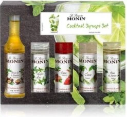 Monin Cadeau 10 Smaken Geschenkverpakking + Cocktailverpakking VOORDEEL PACK 10 Flesjes 5cl -Koffie Promotie Winkel 1200x1110