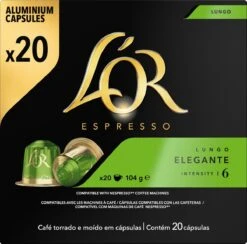 L'OR Lungo Elegante Koffiecups - Intensiteit 6/12 - 10 X 20 Capsules -Koffie Promotie Winkel 1200x1187 5