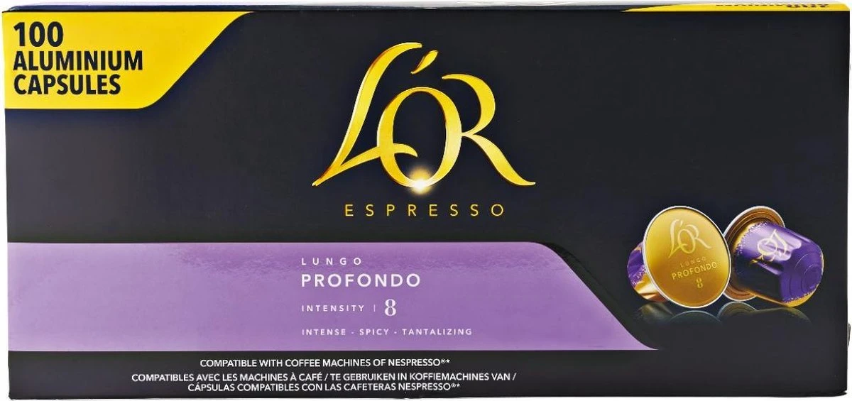 L'Or Espresso Profondo Koffiecups - 10 X 10 Stuks 3 L'Or Espresso Profondo Koffiecups - 10 X 10 Stuks - Afbeelding 2