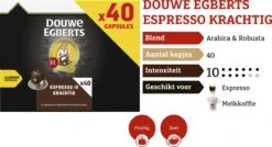 Douwe Egberts Espresso Krachtig (10) - 5 X 40 Koffiecups -Koffie Promotie Winkel 1200x653