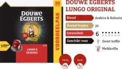 Douwe Egberts Lungo Original Koffiecups - Intensiteit 6/12 - 10 X 20 Capsules 14 Douwe Egberts Lungo Original Koffiecups - Intensiteit 6/12 - 10 X 20 Capsules -Koffie Promotie Winkel 1200x674