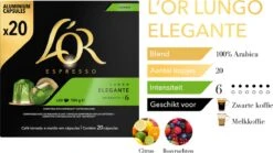 L'OR Lungo Elegante Koffiecups - Intensiteit 6/12 - 10 X 20 Capsules -Koffie Promotie Winkel 1200x677