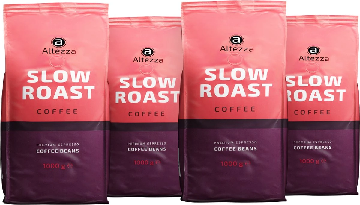 Altezza - Slow Roast - Koffiebonen - Espresso Koffiebonen - Ook Geschikt Voor Lungo Koffie - Arabica En Robusta - 4 X 1kg 3 Altezza - Slow Roast - Koffiebonen - Espresso Koffiebonen - Ook Geschikt Voor Lungo Koffie - Arabica En Robusta - 4 X 1kg