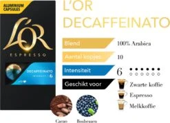 L'OR Espresso Decaffeinato Koffiecups - Intensiteit 6/12 - 10 X 10 Capsules 19 L'OR Espresso Decaffeinato Koffiecups - Intensiteit 6/12 - 10 X 10 Capsules -Koffie Promotie Winkel 1200x868