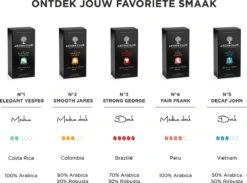 Aroma Club - Nespresso Compatible Capsules (120 St.) - No. 3 Strong George - Intensiteit 5/5 - Espresso - 100% Aluminium Koffiecups -Koffie Promotie Winkel 1200x889