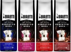 Bialetti Perfetto Moka Gemalen Koffie Proefpakket - 4 X 250 Gram - Classico, Intenso, Delicato En Cioccolato