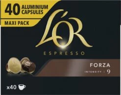 L'OR Espresso Forza Koffiecups - Intensiteit 9/12 - 4 X 40 Capsules -Koffie Promotie Winkel 1200x942 1