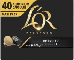 L'OR Espresso Ristretto Koffiecups - Intensiteit 11/12 - 4 X 40 Capsules -Koffie Promotie Winkel 1200x965 2