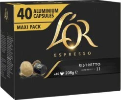 L'OR Espresso Ristretto Koffiecups - Intensiteit 11/12 - 4 X 40 Capsules -Koffie Promotie Winkel 1200x989 1