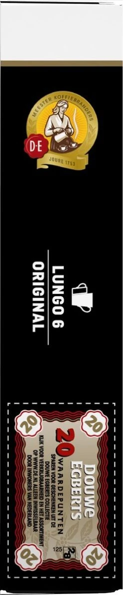 Douwe Egberts Lungo Original Koffiecups - Intensiteit 6/12 - 10 X 20 Capsules 18 Douwe Egberts Lungo Original Koffiecups - Intensiteit 6/12 - 10 X 20 Capsules -Koffie Promotie Winkel 249x1200 2