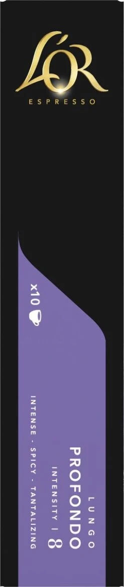 L'OR Lungo Profondo Koffiecups - Intensiteit 8/12 - 10 X 10 Capsules -Koffie Promotie Winkel 255x1200 13