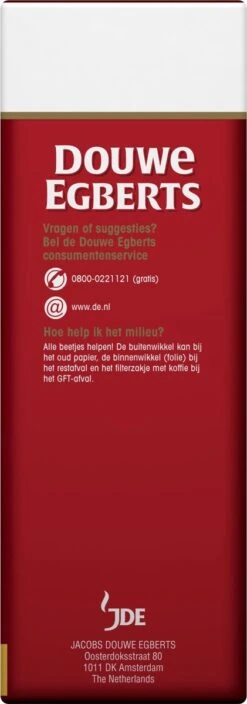 Douwe Egberts Aroma Rood Grove Maling Filterkoffie - 6 X 500 Gram -Koffie Promotie Winkel 421x1200 1