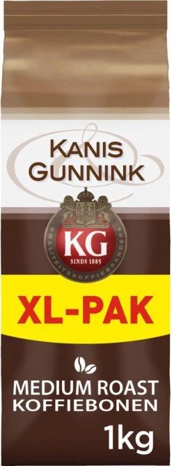 Kanis & Gunnink Medium Roast Koffiebonen - 4 X 1000 Gram - Voordeelverpakking -Koffie Promotie Winkel 443x1200