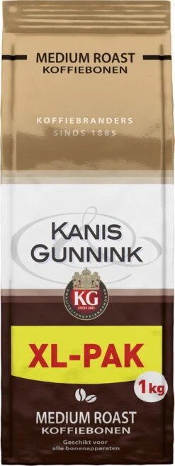 Kanis & Gunnink Medium Roast Koffiebonen - 4 X 1000 Gram - Voordeelverpakking -Koffie Promotie Winkel 451x1200