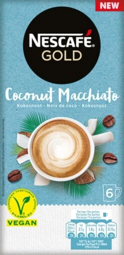 Nescafé Gold Coconut Macchiato Oploskoffie - 6 Doosjes à 6 Zakjes -Koffie Promotie Winkel 583x1200 1