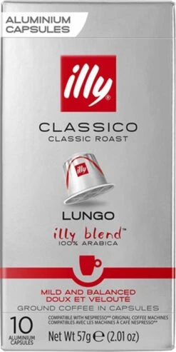 Illy Lungo Classico Koffiecups - Intensiteit 5/9 - 10 X 10 Capsules -Koffie Promotie Winkel 601x1200