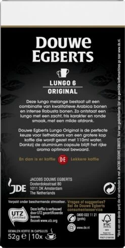 Douwe Egberts Lungo Original Koffiecups - Intensiteit 6/12 - 10 X 10 Capsules -Koffie Promotie Winkel 607x1200 8