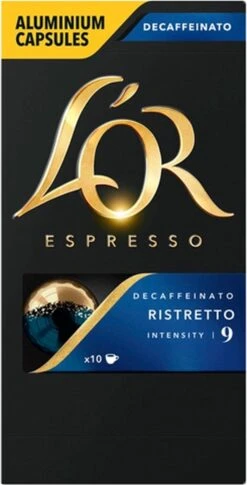 L'OR Espresso Ristretto Decaffeinato - Intensiteit 9/12 - 10 X 10 Capsules -Koffie Promotie Winkel 611x1200 1