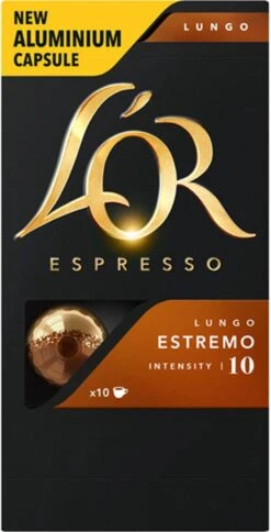 L'OR Lungo Estremo Koffiecups - Intensiteit 10/12 - 10 X 10 Capsules -Koffie Promotie Winkel 612x1200