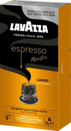 Lavazza Espresso Lungo - Aluminium Nespresso Capsules - 10 Stuks -Koffie Promotie Winkel 656x1200 1