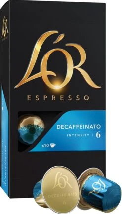 L'OR Espresso Decaffeinato Koffiecups - Intensiteit 6/12 - 10 X 10 Capsules 24 L'OR Espresso Decaffeinato Koffiecups - Intensiteit 6/12 - 10 X 10 Capsules -Koffie Promotie Winkel 686x1200