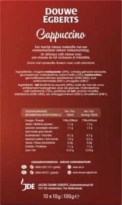 Douwe Egberts Verwenkoffie Cappuccino Oploskoffie - 5 X 10 Zakjes -Koffie Promotie Winkel 713x1200 1