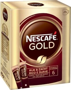 Nescafé Gold Oploskoffie - 6 Doosjes à 25 Zakjes -Koffie Promotie Winkel 949x1200